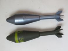 Two inert SLRs (self loading rifle grenades).