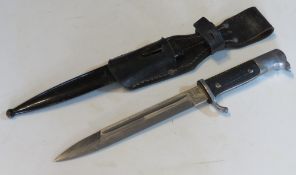 A WWII German K98 parade bayonet scabbard and frog, bearing makers mark for E.PACK & SOHNE SOLINGEN.