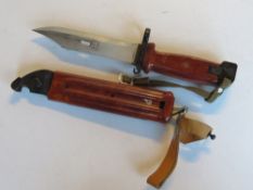 A Bulgarian AK47/AK74 Bakelite bayonet with sheath