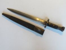 A Wilkinson bayonet bearing VR cypher to blade, with scabbard.