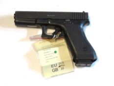 A deactivated Glock 17 9mm second generation pistol. Latest EU spec, non firing mechanism.