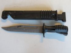 An SA80 bayonet and scabbard.