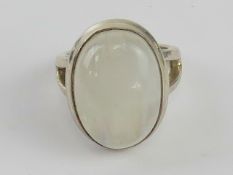 A 925 silver and moonstone ring size J-K.