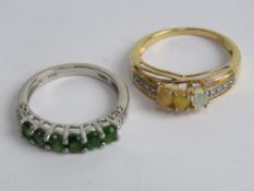 Two silver rings, each stamped 925, size O-Q.