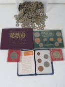 A quantity of 1930s West Africa tenth penny coins together with a quantity of other commemorative
