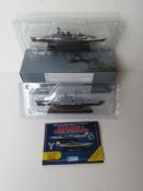 Two Atlas Edition replica models being HMS Hood DKM Bismark in original packaging.