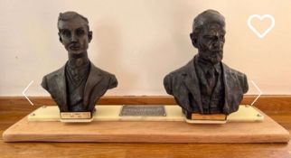 A rare 'Rolls and Royce' double bust featuring Charles Stewart Rolls (1877-1910) and Frederick