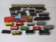 A quantity of Hornby Dublo carriages and wagon inc six metal fuel wagons inc Esso,
