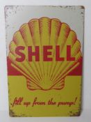 A contemporary metal garage Shell advertising sign, 30 x 20cm.