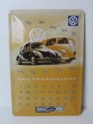 A contemporary metal VW calendar style sign by Nostalgic Art measuring approx 30 x 20cm.