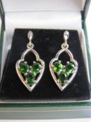 A pair of Russian dioxide earrings 925 silver in presentation box.