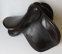 An English made 'spring tree' leather saddle made by Forester Saddles, marked '17 fit M'.