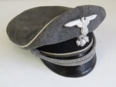 A WWII German Waffen SS officer's peak c