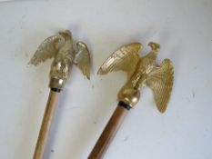 Two reproduction WWII German staff/flag