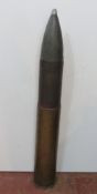 An inert WWII German 105mm Gebrigshaubitze 40 round fuse, dated 1943 and WWII German marked,