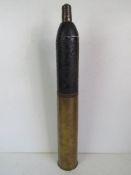 An inert WWI French 75mm shrapnel shell, date indistinct, shell further marked L344 14 P.