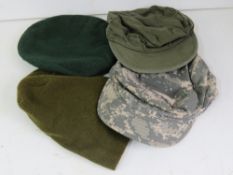 A US Twill Herringbone cap size 7, US Universal Camo pattern patrol cap size 7 ½,