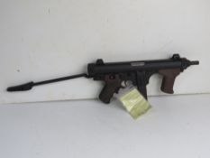 A deactivated Beretta M12 9mm sub machine gun with moving bolt (under spring pressure), trigger,