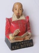 Breweriana; a mid century Flowers Keg Bitter Shakespear composite advertising figurine.