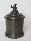 A pewter tea caddy made by E Stacey & Son successors to John Vickers Britannia Place Sheffield.