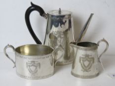 A Walker and Hall silver plated tea set.