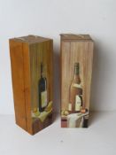 Two decorative wine boxes.
