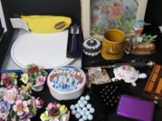 A quantity of assorted ceramics and collectables inc Royal Worcester cake plate in original box,