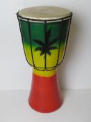 A Jamaican themed drum.