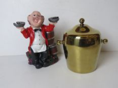 Breweriana; a tabletop wine waiter and a c1970s ice bucket.