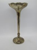 A HM silver bud vase, weighted base, base covering slight a/f, Birmingham 1904 hallmark, 15cm high,