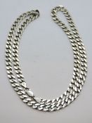 A HM silver curb link chain necklace, 925 hallmark, 50cm in length, 23.7g.