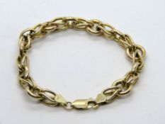 A 9ct gold fancy link chain bracelet, hallmarked 375, 7.6g.