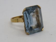 An Art Deco style aquamarine cocktail ring,