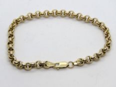 A 9ct gold belcher link chain bracelet, hallmarked 375, 5.7g.