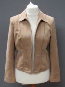 A faux suede jacket by Next, zip toggle a/f, UK size 12, approx measurements 38