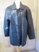 A Daniel Hechter black leather coat size M.