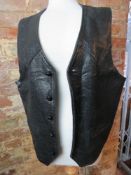 A lamb leather 'Gator' print waistcoat by North American Frontier, size L.