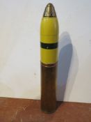 An inert WWI 18pr shell with fuse, case dated 1917. No.101 fuse unscrews and dated 1916, approx.
