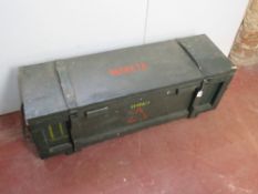 An inert Soviet 9M14 Malyutka missile in transit case.