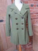 A Next Petite green coat, 75% wool, size
