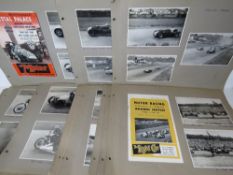 A rare collection of 1950s Motor Racing and Motor Cycle Racing black and white photographs and