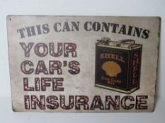 A contemporary metal garage Shell advertising sign, 30 x 20cm.