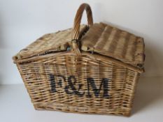 A Fortnum & Mason wicker picnic basket h