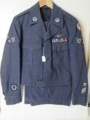 A US Airforce blue tunic and trousers be