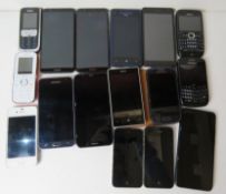A large quantity of mobile phones; Black