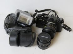A Chinon CA-4 camera with St80 Flash and