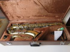 A Yamaha saxophone YTS-23 011067 in fitted Yamaha case.