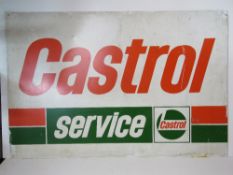 A printed alluminium Castrol service sign measuring approx 91.5 x 61cm.