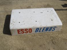 A plastic Esso Blends petrol pump light box, no internals, measuring approx 70 x 43cm.
