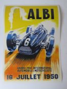 A contemporary Pop Art style Grand Prix advertising print 'Albi 1950', 42 x 29.